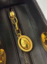 Vintage Large Lady Dior Dark Brown Lambskin GHW