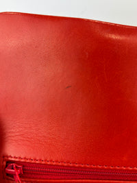 Red Lambskin Jumbo Double Flap SHW