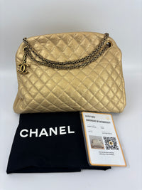 Aged Calfskin Gold Quilted Large Just Mademoiselle Bowling Bag