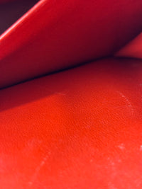 Red Lambskin Jumbo Double Flap SHW