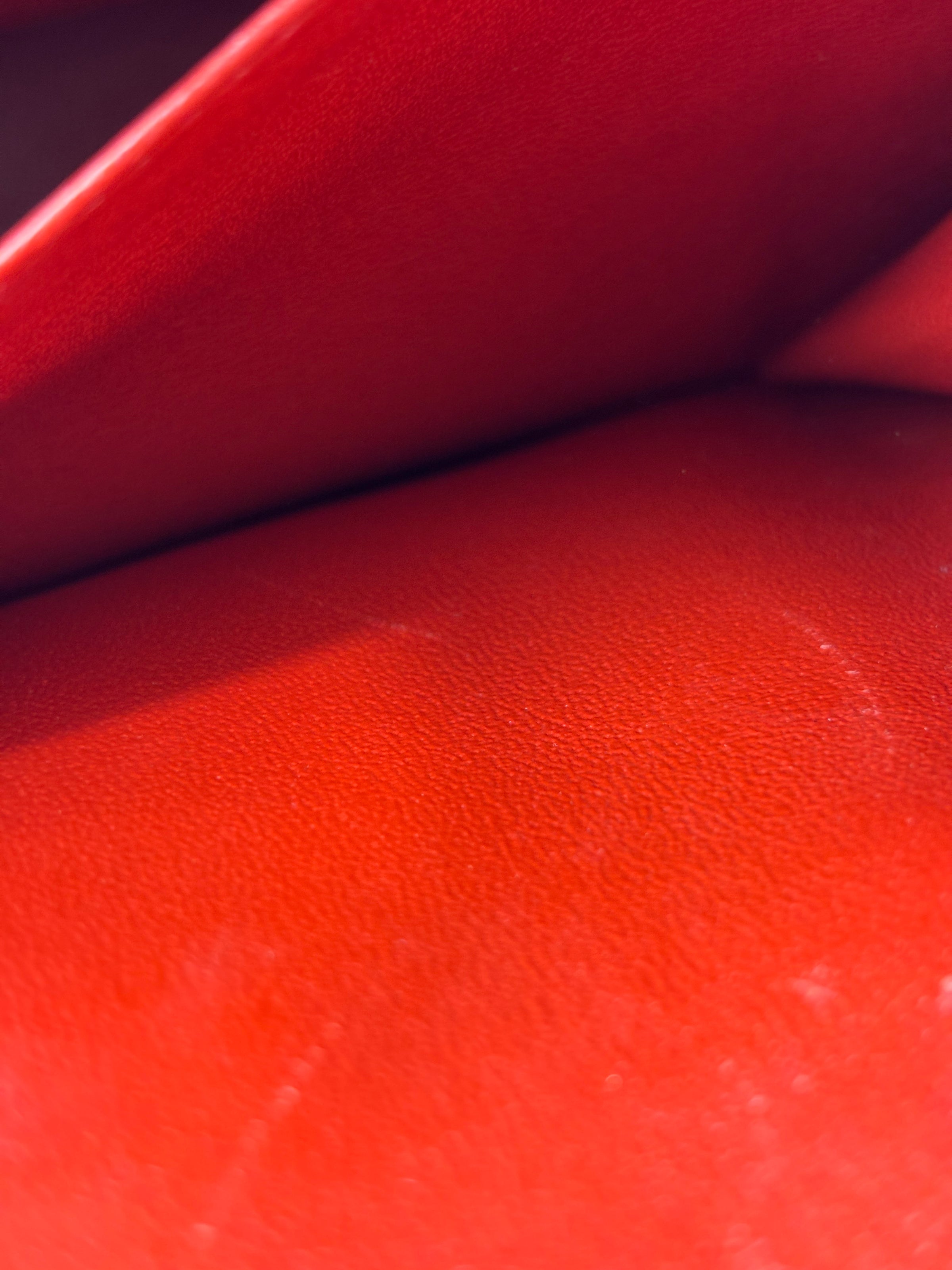 Red Lambskin Jumbo Double Flap SHW