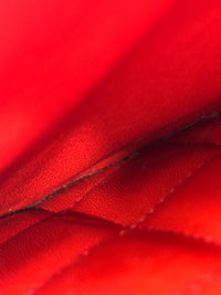 Red Lambskin Jumbo Double Flap SHW