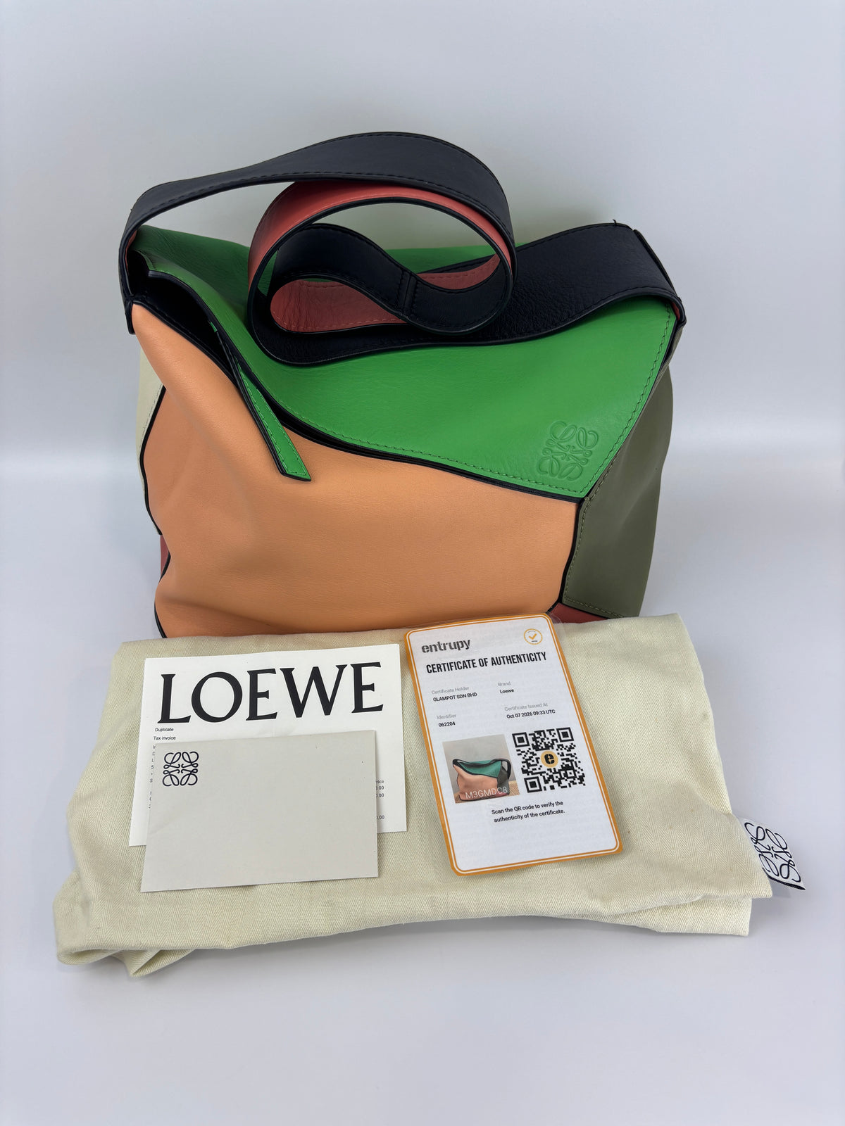Large Puzzle Hobo Bag in Multicolour