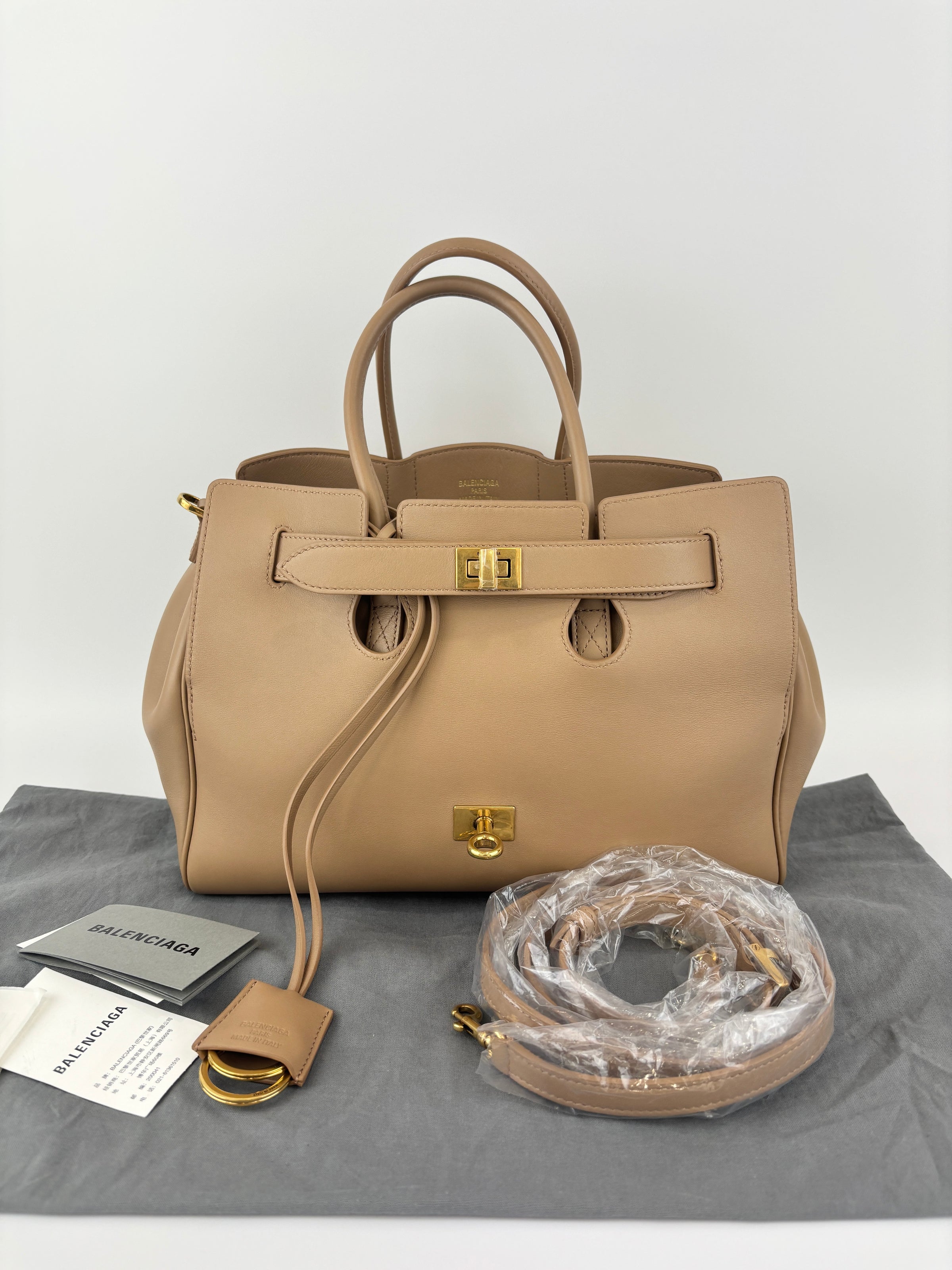 Small Bel Air Carry All Bag Latte Smooth Calfskin