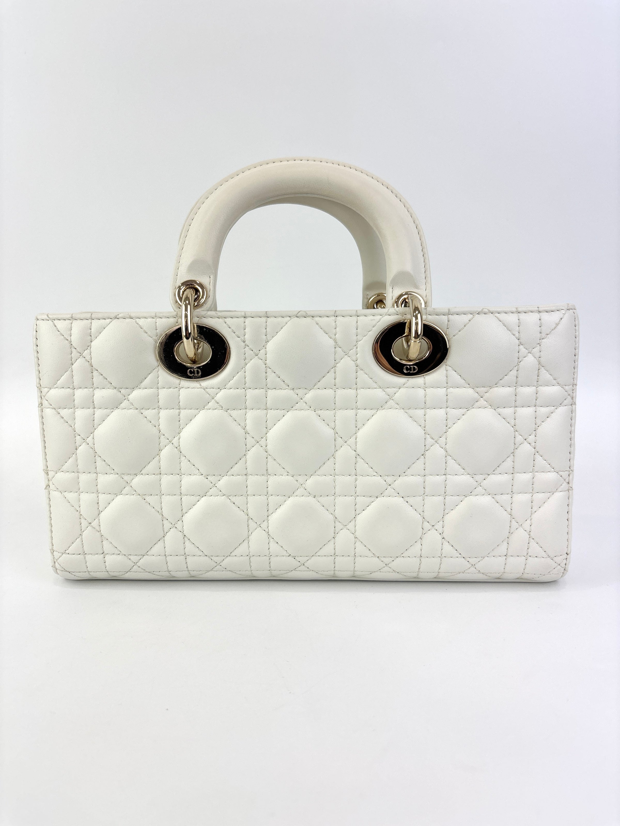 Medium Lady D-Joy Bag in Latte Cannage Lambskin 10-MA-1221 - Glampot