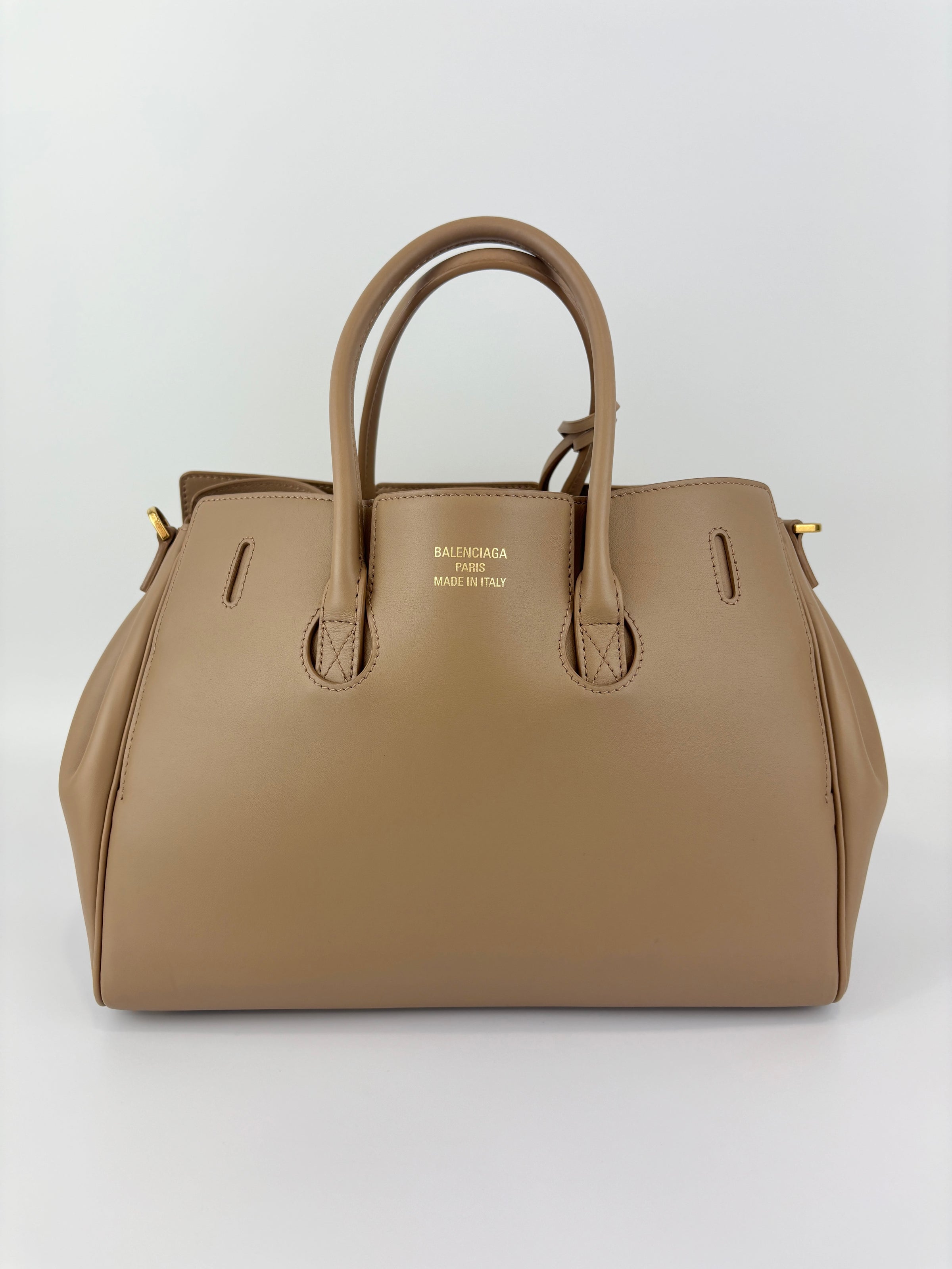 Small Bel Air Carry All Bag Latte Smooth Calfskin