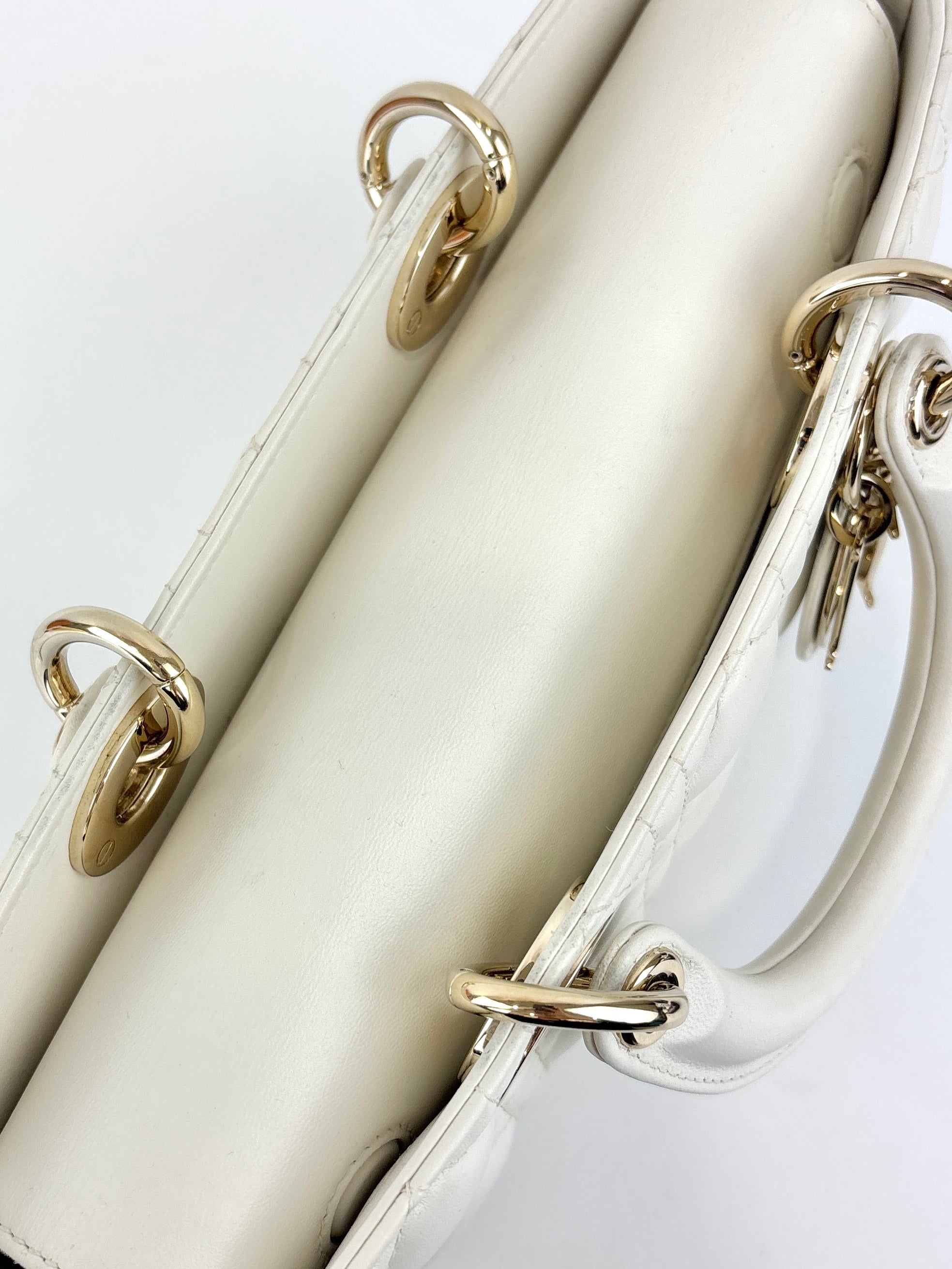 Medium Lady D-Joy Bag in Latte Cannage Lambskin 10-MA-1221 - Glampot