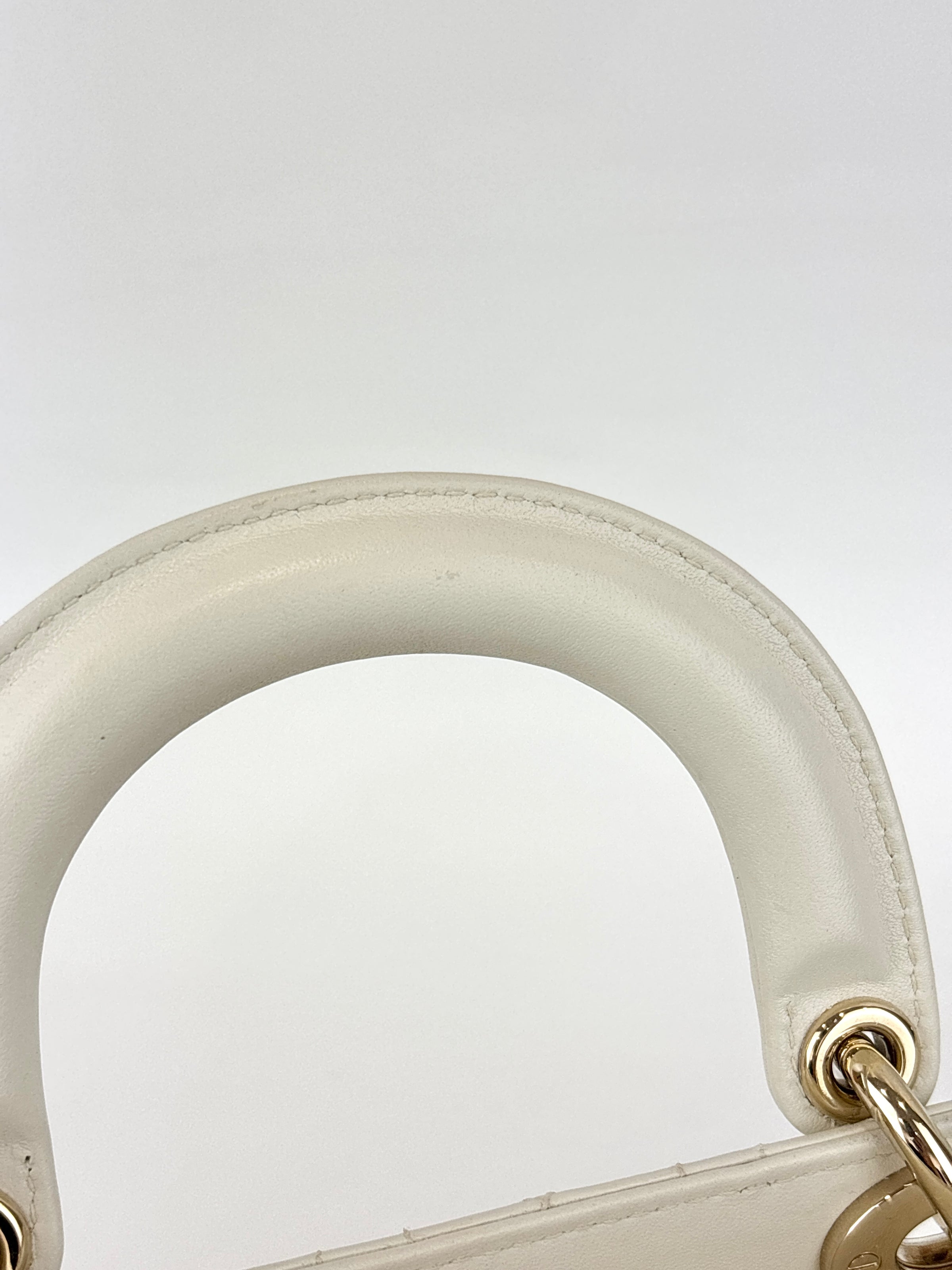 Medium Lady D-Joy Bag in Latte Cannage Lambskin 10-MA-1221 - Glampot