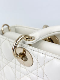 Medium Lady D-Joy Bag in Latte Cannage Lambskin 10-MA-1221 - Glampot