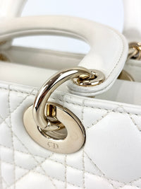 Medium Lady D-Joy Bag in Latte Cannage Lambskin 10-MA-1221 - Glampot