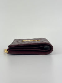 Cassandre Matelassé Bi-Fold Wallet Burgundy Grain de Poudre
