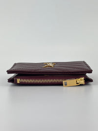 Cassandre Matelassé Bi-Fold Wallet Burgundy Grain de Poudre