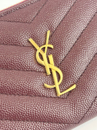 Cassandre Matelassé Bi-Fold Wallet Burgundy Grain de Poudre