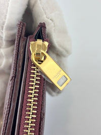 Cassandre Matelassé Bi-Fold Wallet Burgundy Grain de Poudre