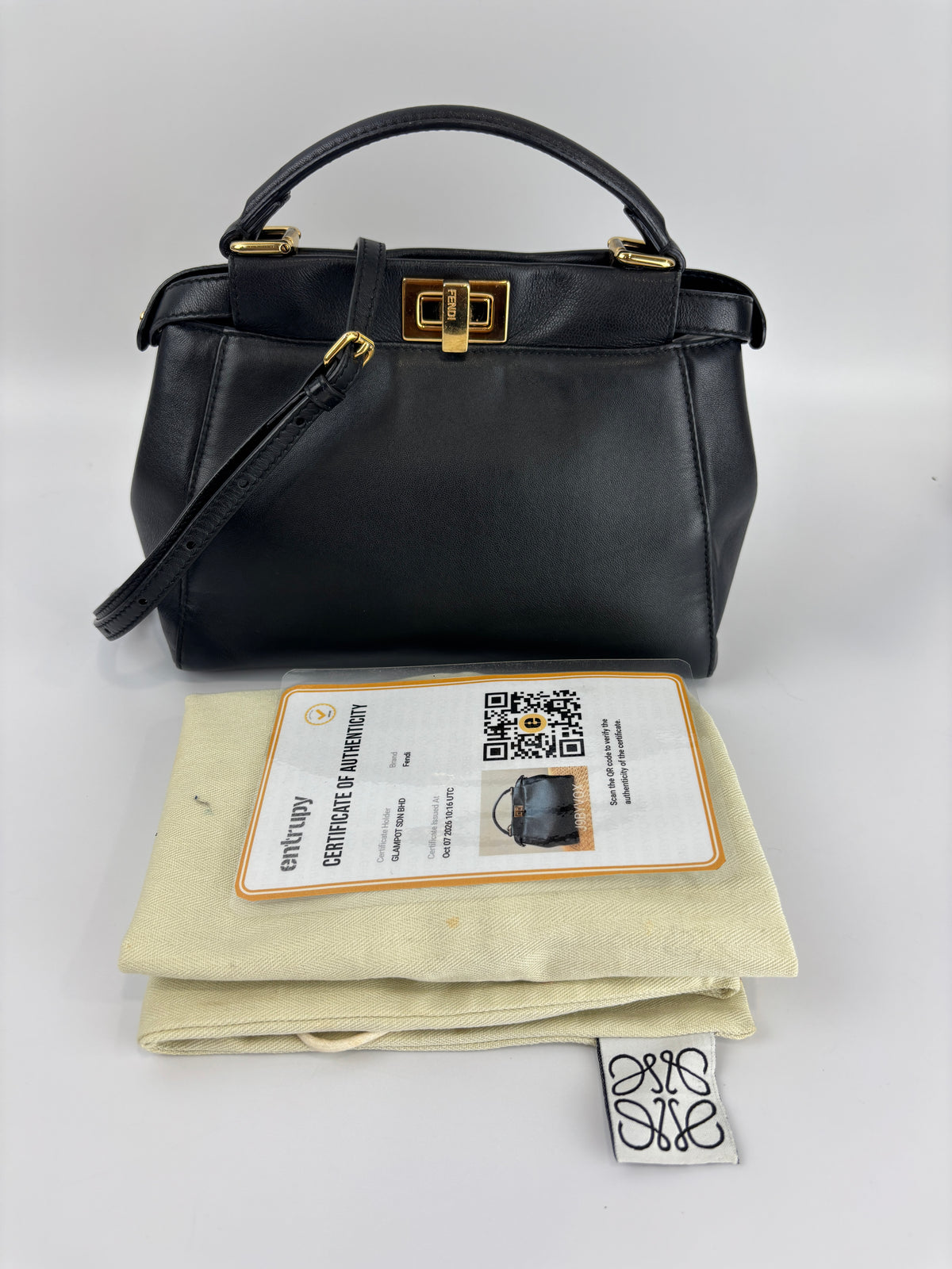 8BN244 Black Nappa Leather Mini Peekaboo