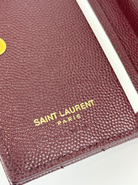 Cassandre Matelassé Bi-Fold Wallet Burgundy Grain de Poudre