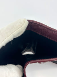 Cassandre Matelassé Bi-Fold Wallet Burgundy Grain de Poudre