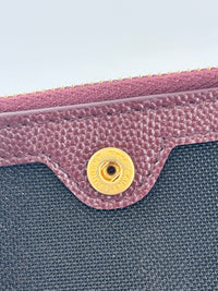 Cassandre Matelassé Bi-Fold Wallet Burgundy Grain de Poudre