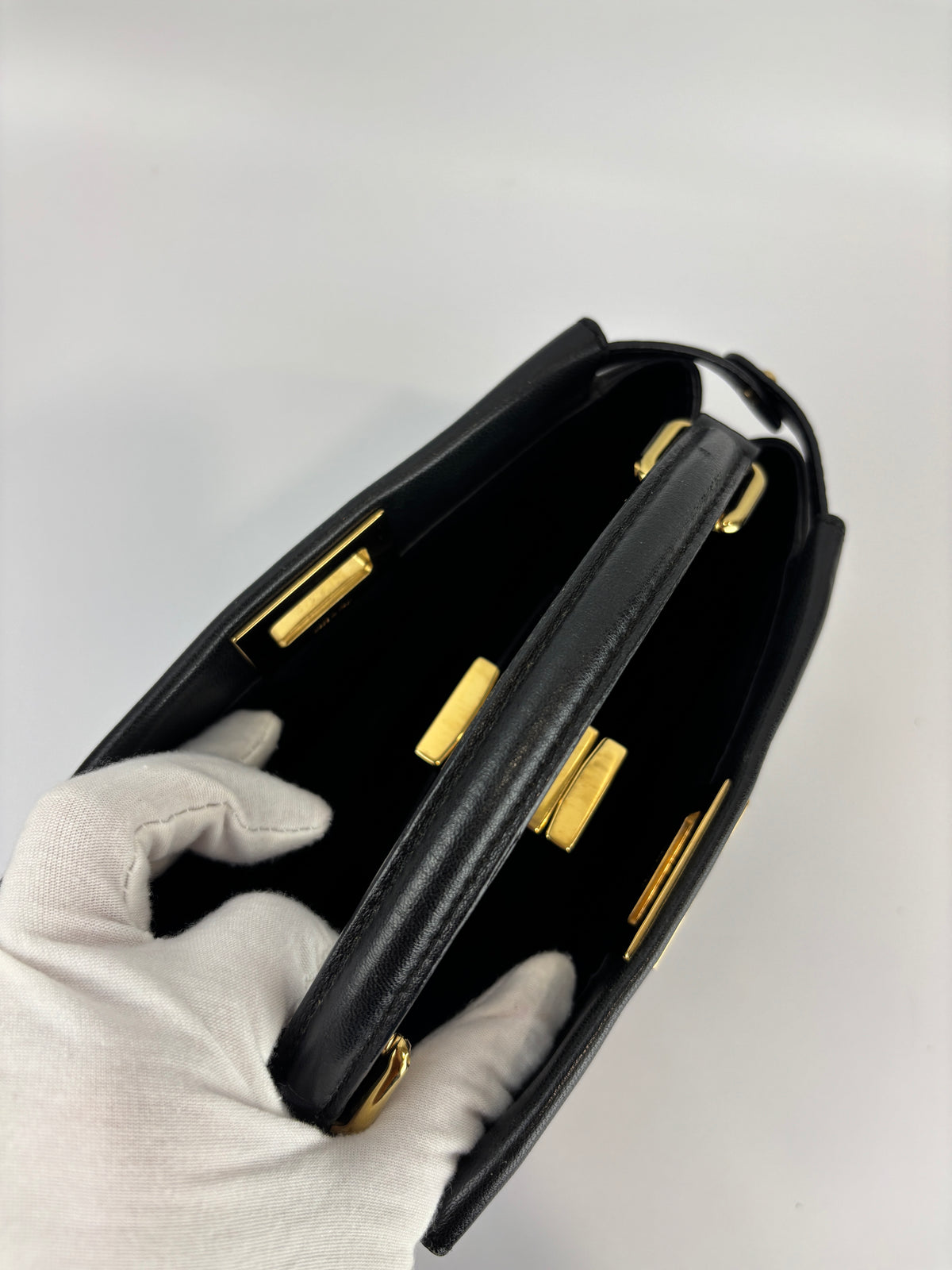 8BN244 Black Nappa Leather Mini Peekaboo