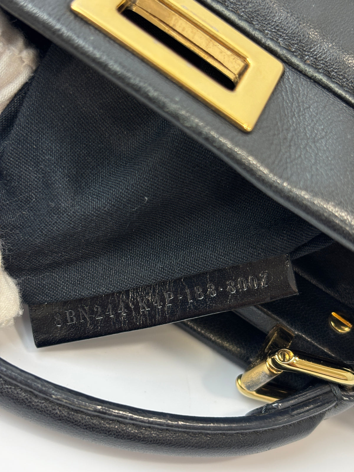 8BN244 Black Nappa Leather Mini Peekaboo