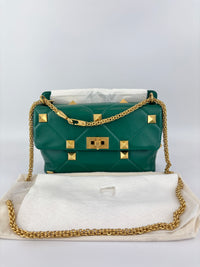 Roman Stud Medium Chain Bag Green