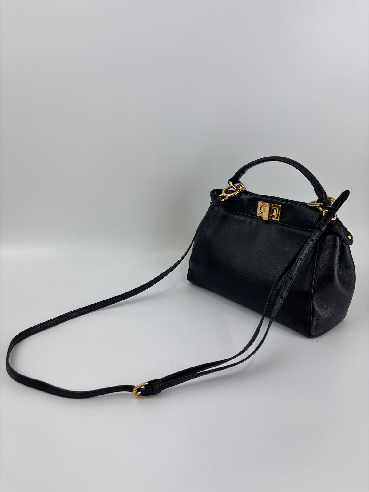 8BN244 Black Nappa Leather Mini Peekaboo
