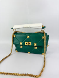 Roman Stud Medium Chain Bag Green