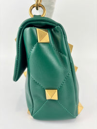 Roman Stud Medium Chain Bag Green