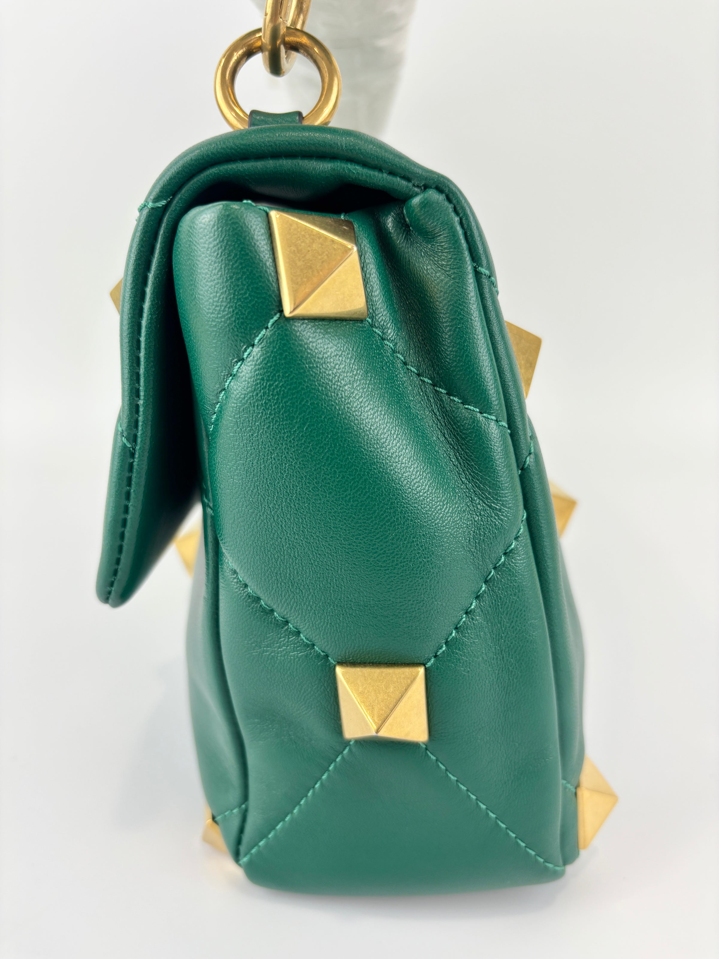 Roman Stud Medium Chain Bag Green