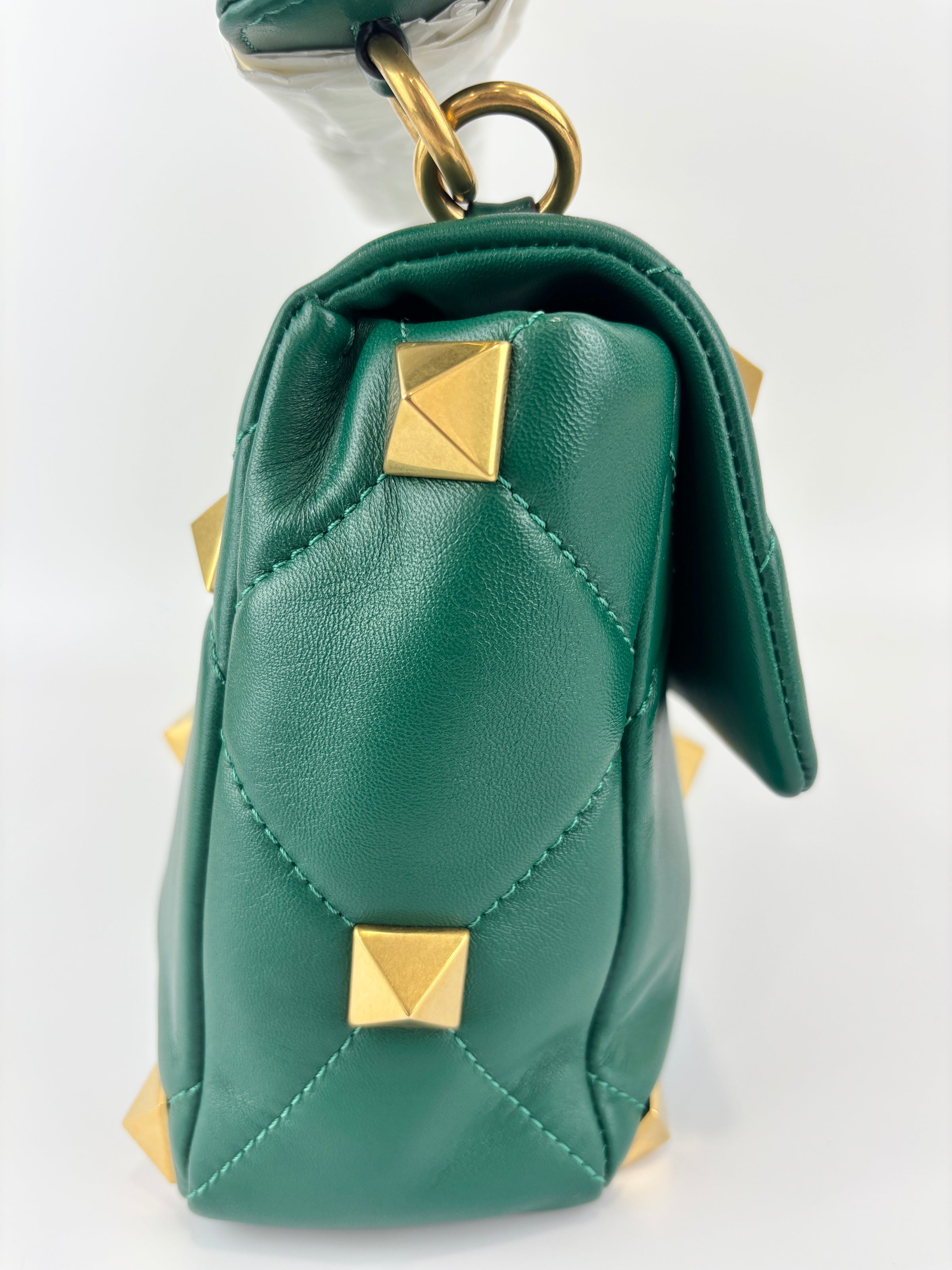 Roman Stud Medium Chain Bag Green