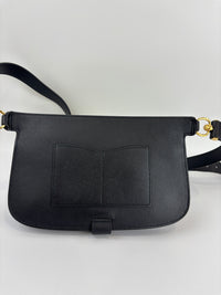 Blondie GG Supreme Smooth Leather Belt Bag in Black GHW