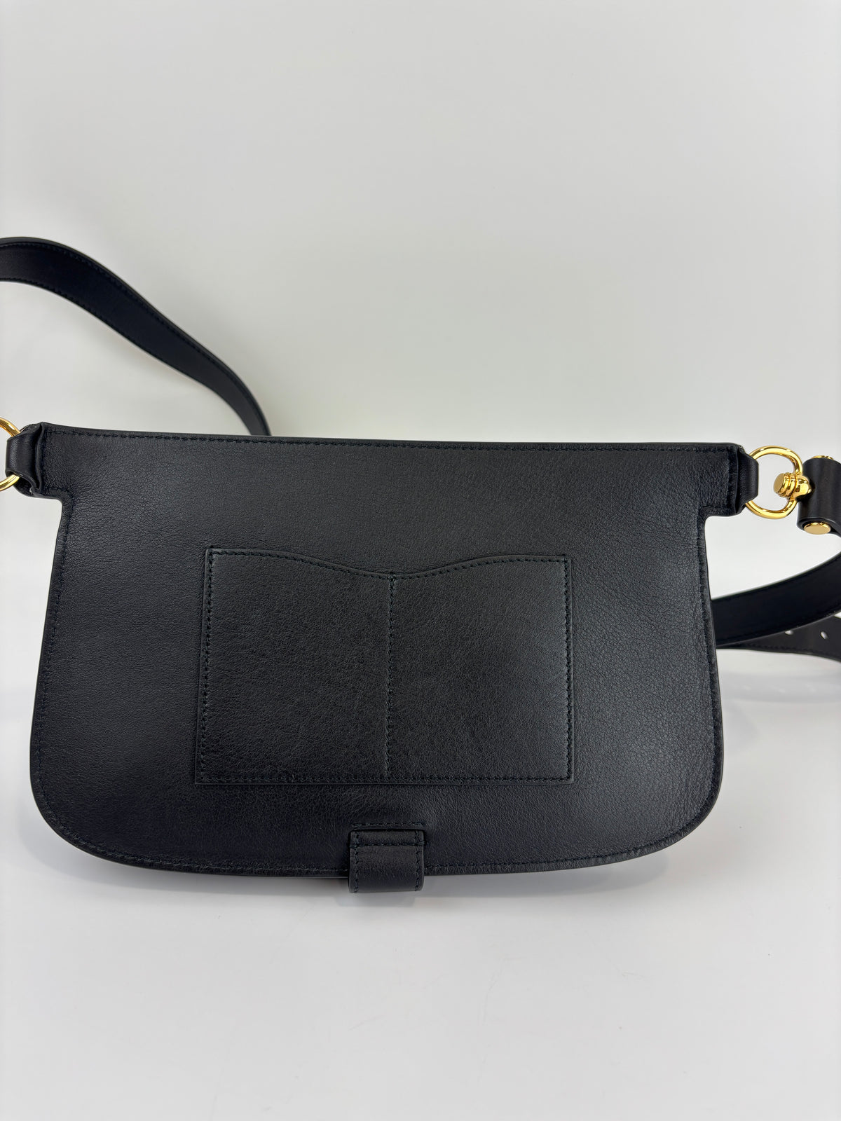 Blondie GG Supreme Smooth Leather Belt Bag in Black GHW