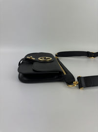 Blondie GG Supreme Smooth Leather Belt Bag in Black GHW