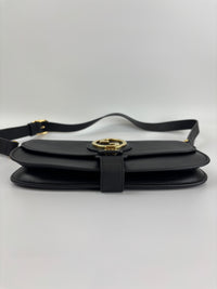 Blondie GG Supreme Smooth Leather Belt Bag in Black GHW