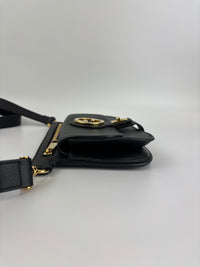 Blondie GG Supreme Smooth Leather Belt Bag in Black GHW
