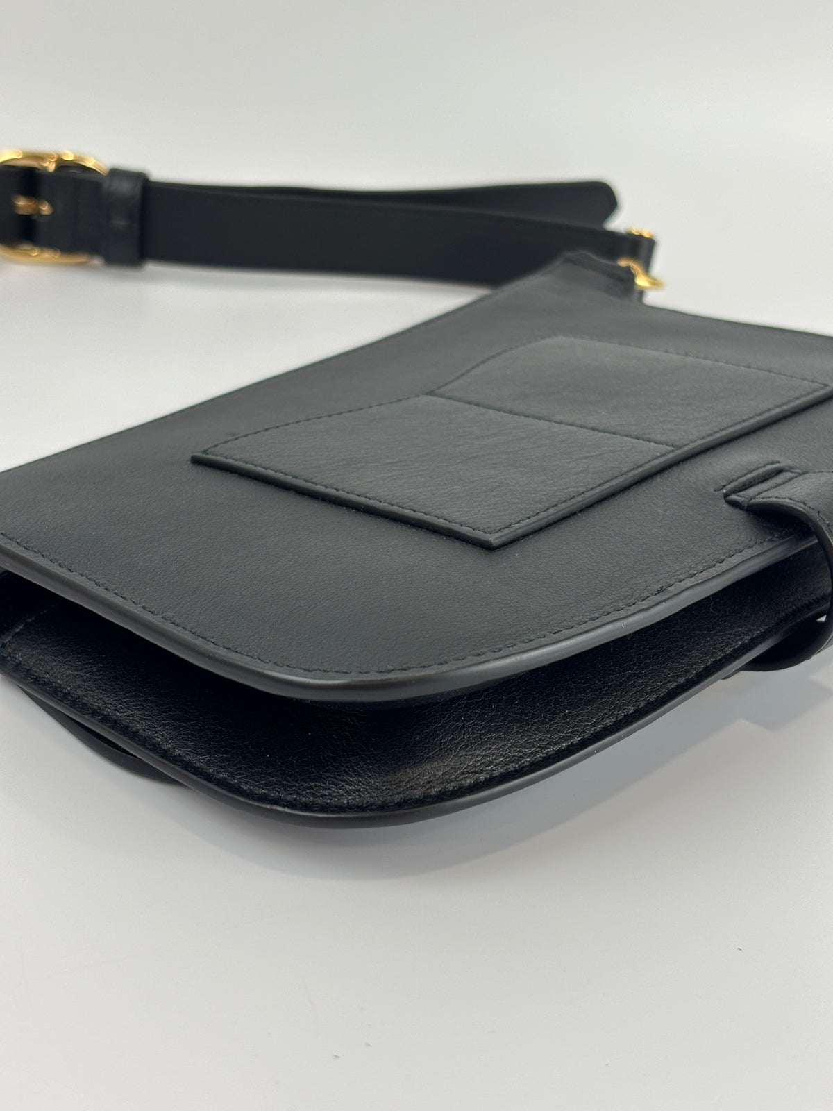 Blondie GG Supreme Smooth Leather Belt Bag in Black GHW
