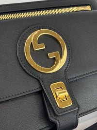 Blondie GG Supreme Smooth Leather Belt Bag in Black GHW