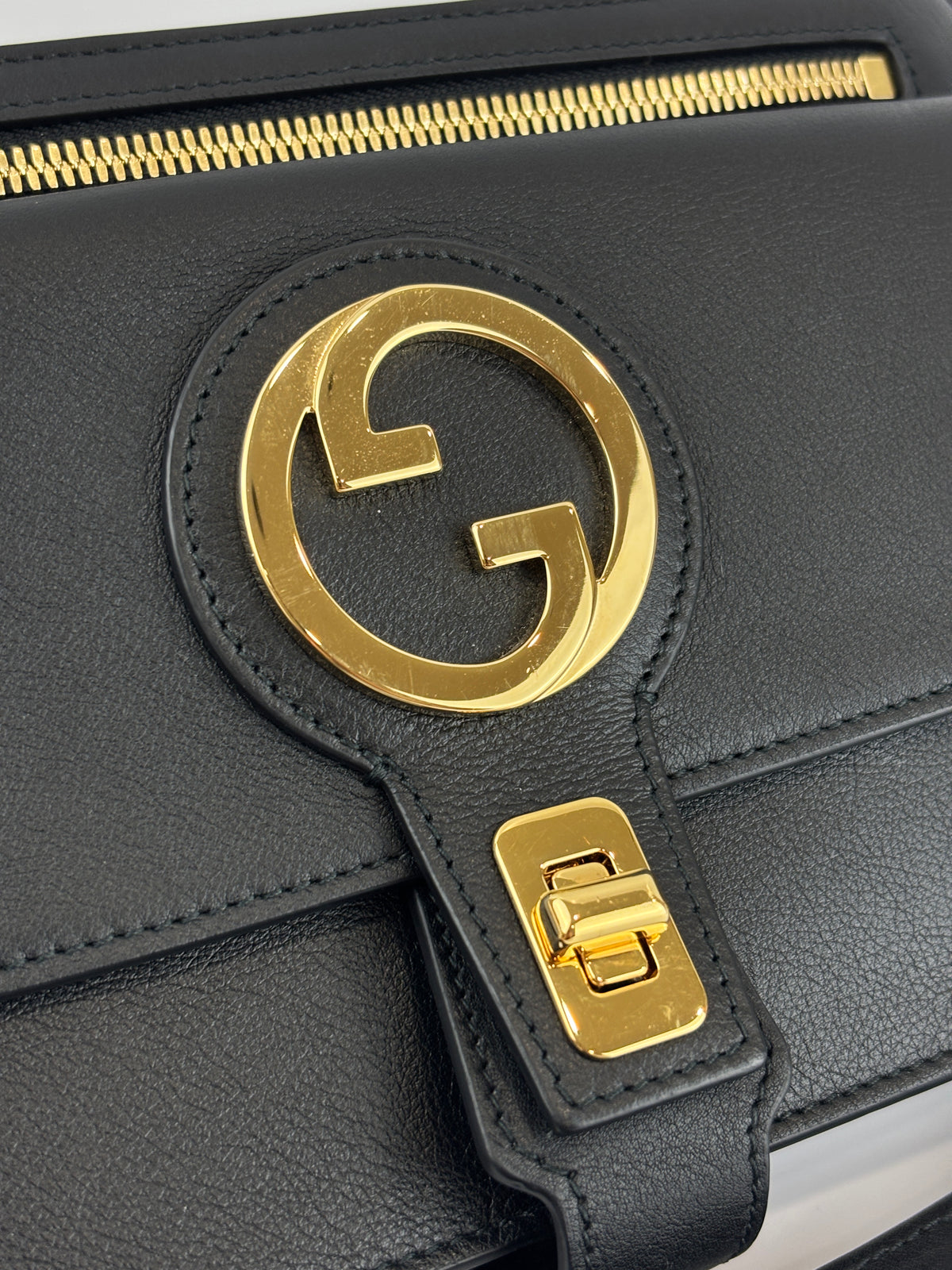 Blondie GG Supreme Smooth Leather Belt Bag in Black GHW