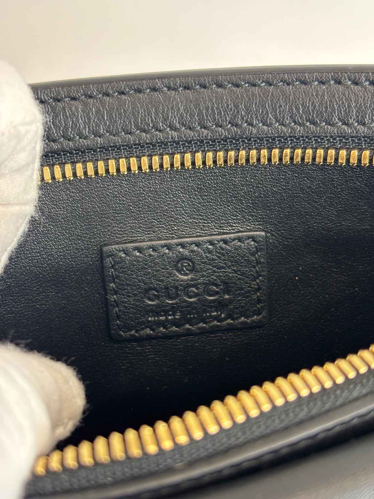 Blondie GG Supreme Smooth Leather Belt Bag in Black GHW
