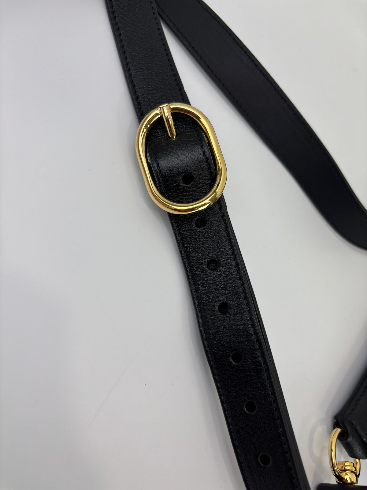Blondie GG Supreme Smooth Leather Belt Bag in Black GHW
