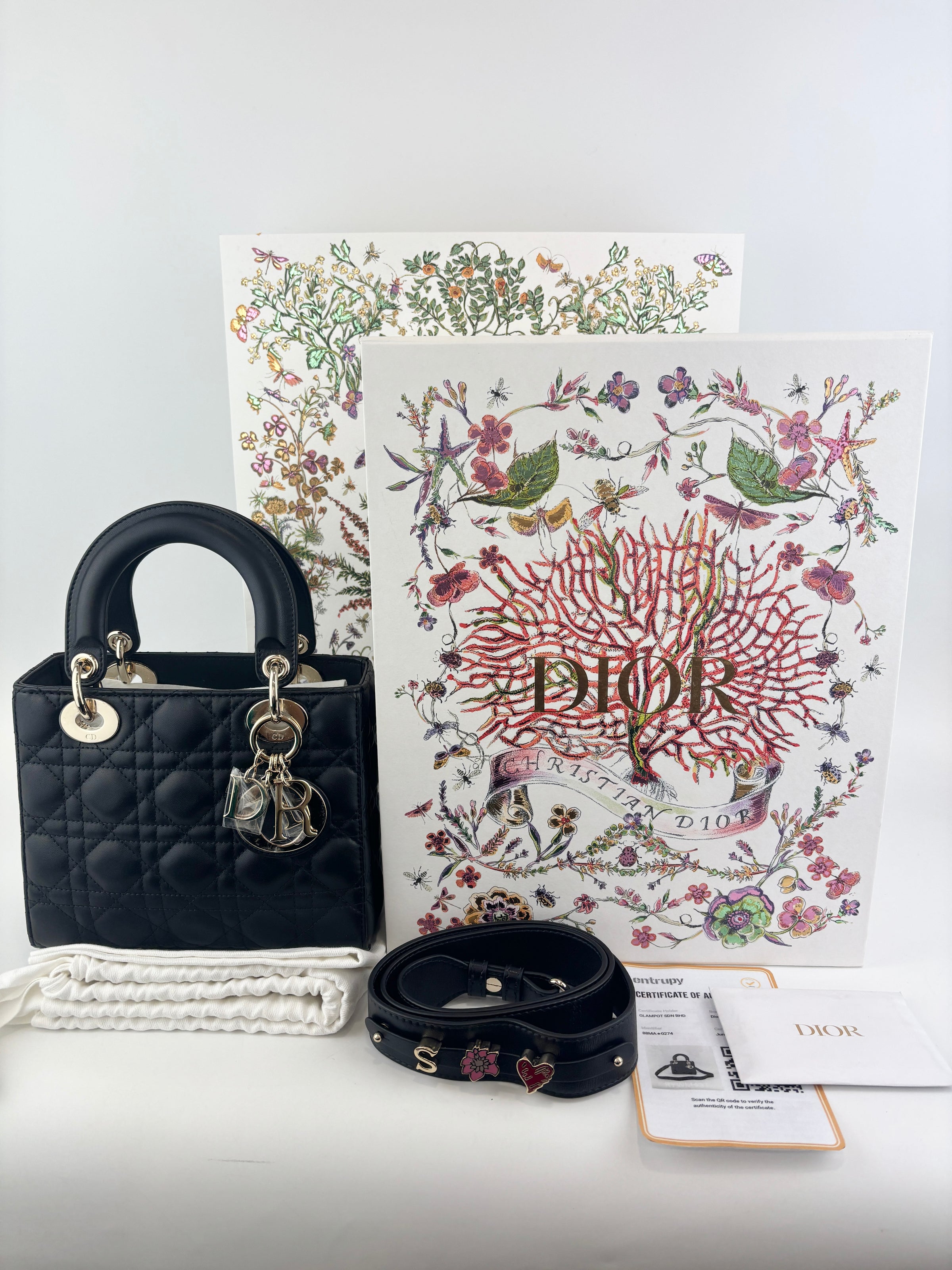 Small Lady Dior My ABCDior in Black Cannage Lambskin LGHW