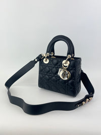 Small Lady Dior My ABCDior in Black Cannage Lambskin LGHW