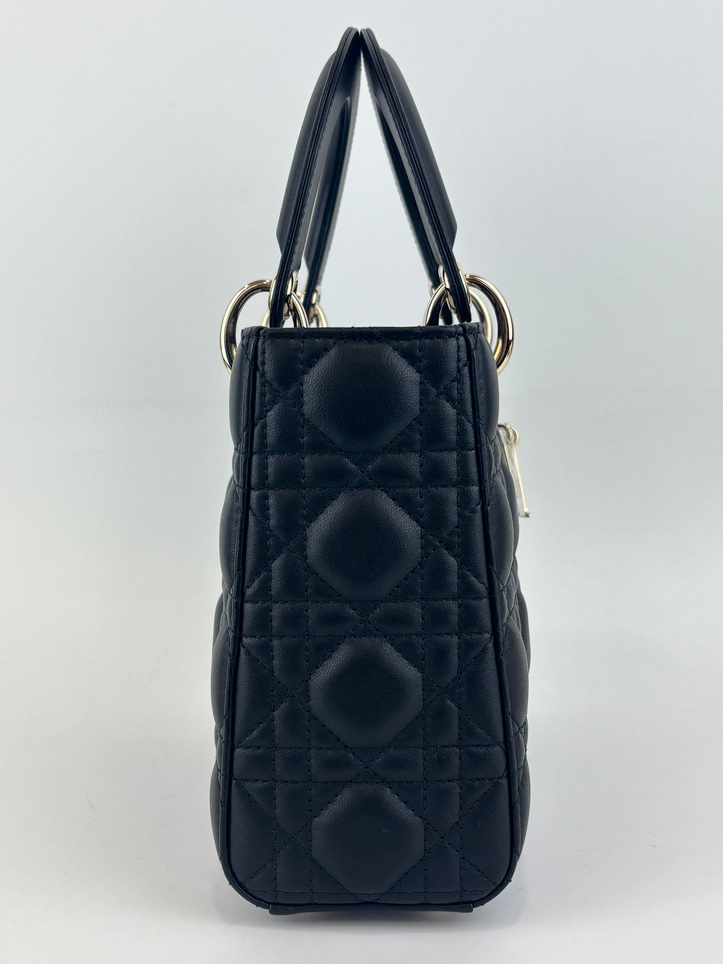 Small Lady Dior My ABCDior in Black Cannage Lambskin LGHW