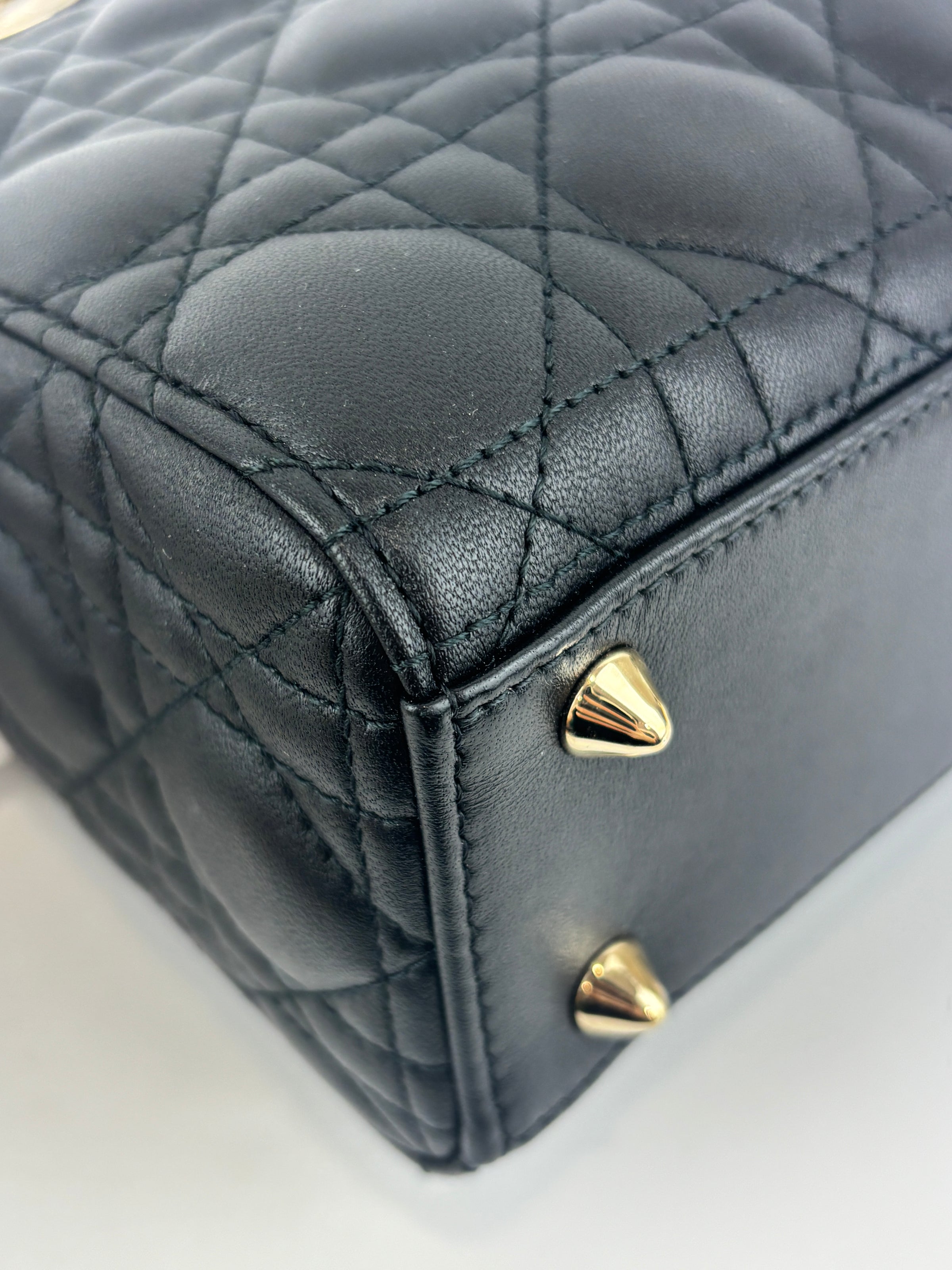 Small Lady Dior My ABCDior in Black Cannage Lambskin LGHW