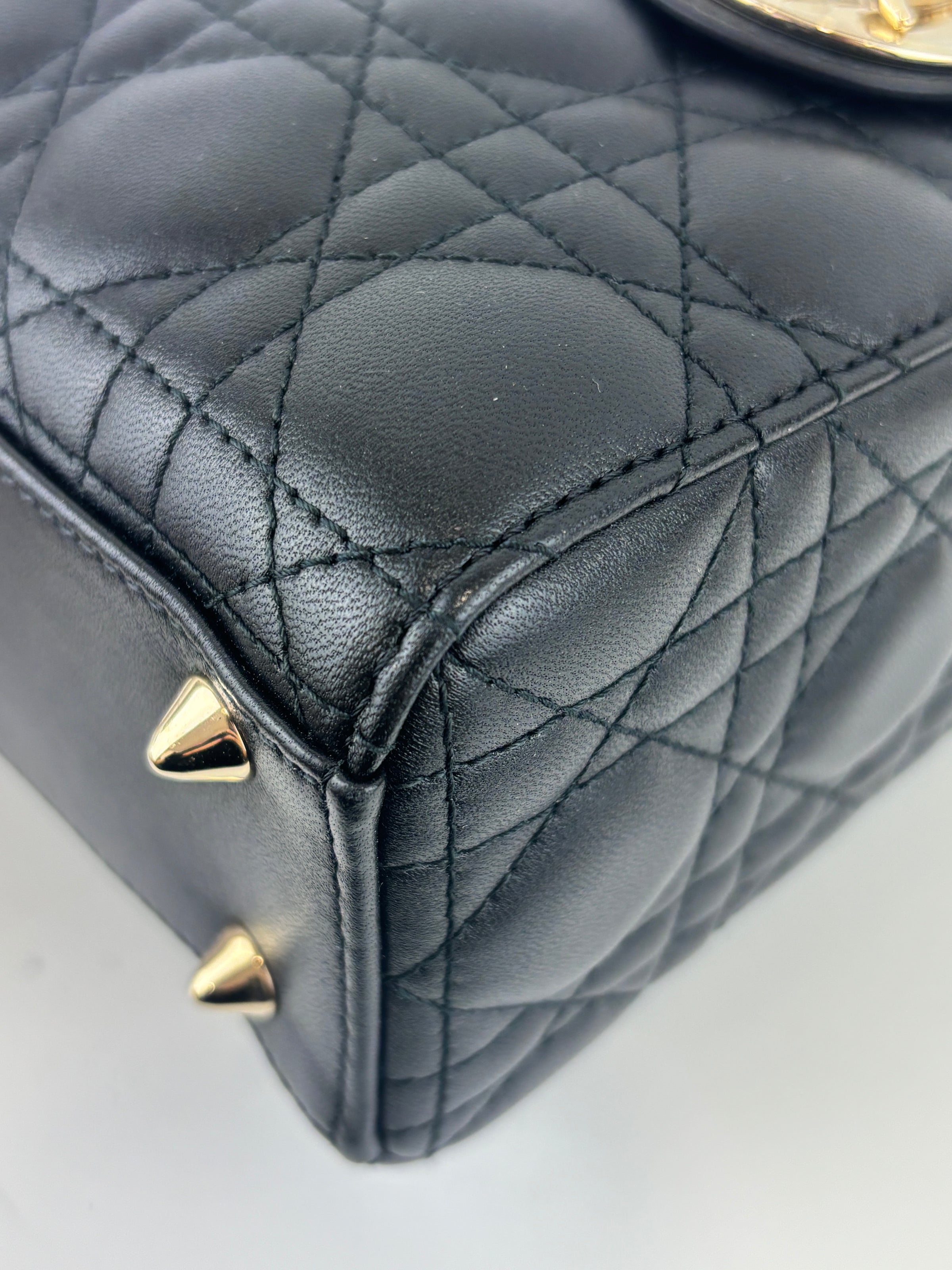 Small Lady Dior My ABCDior in Black Cannage Lambskin LGHW