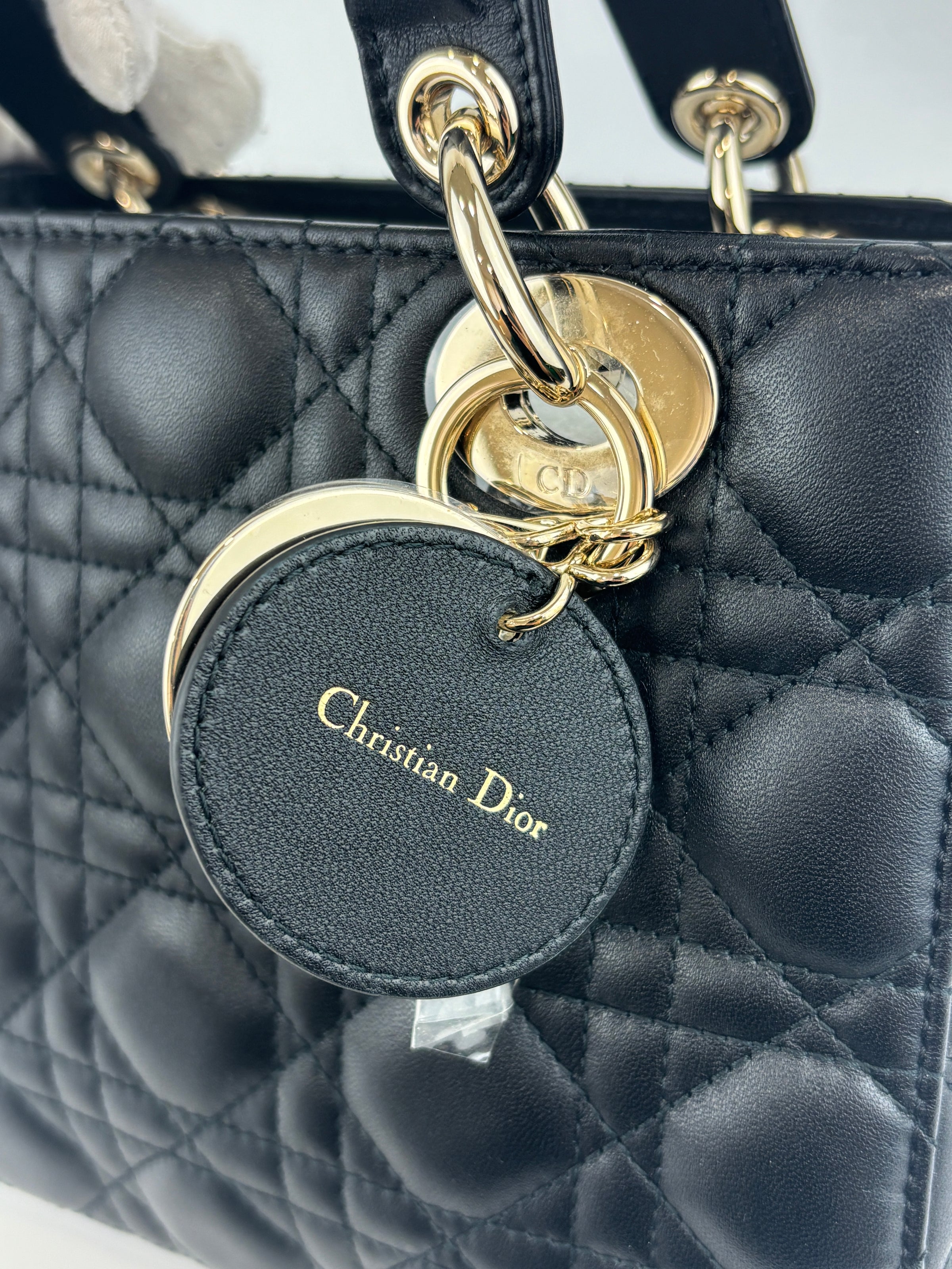 Small Lady Dior My ABCDior in Black Cannage Lambskin LGHW