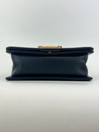 A67085 Black Quilted Lambskin Small Boy AGHW