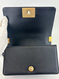 A67085 Black Quilted Lambskin Small Boy AGHW