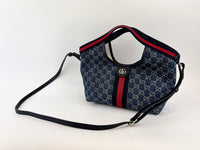 Giglio Small Tote Bag in Blue and White GG Denim
