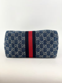 Giglio Small Tote Bag in Blue and White GG Denim